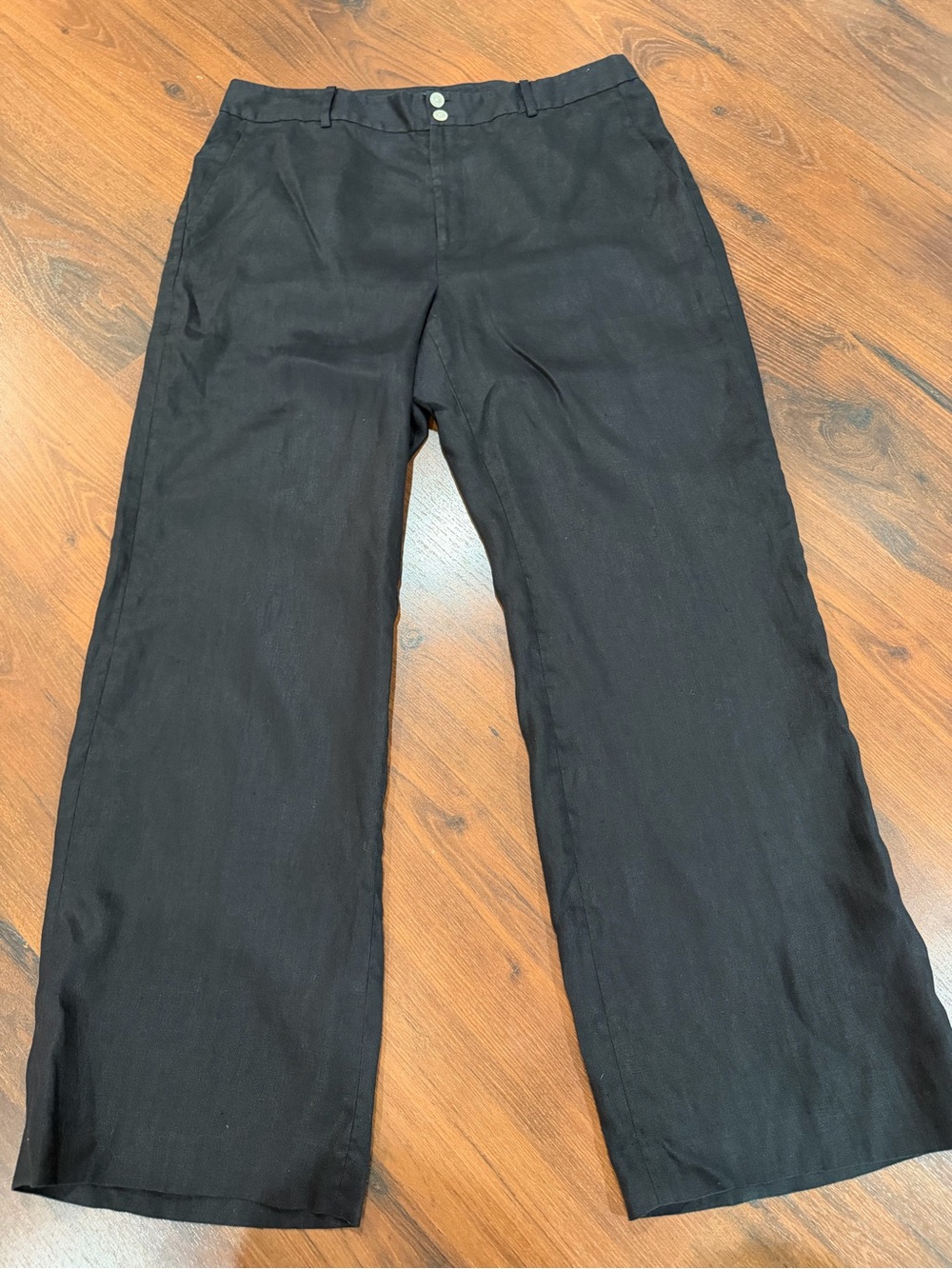 Lauren Ralph Lauren women's wide leg pants 100 linen Sz 16 Black